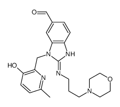 1-((3-hydroxy-6-Methylpyridin-2-yl)Methyl)-2-((3-Morpholinopropyl)amino)-1H-benzo[d]imidazole-6-carbaldehyde结构式