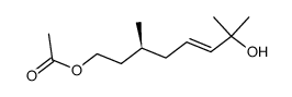 Acetic acid (E)-(S)-7-hydroxy-3,7-dimethyl-oct-5-enyl ester Structure