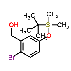 (2-Bromo-5-{[dimethyl(2-methyl-2-propanyl)silyl]oxy}phenyl)methanol结构式