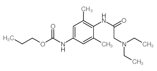 Carbanilic acid,4-[2-(diethylamino)acetamido]-3,5-dimethyl-, propyl ester (7CI) structure