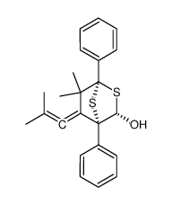 6,6-Dimethyl-5-(2-methyl-1-propenyliden)-1,4-diphenyl-2,7-dithiabicyclo<2.2.1>heptan-3-ol结构式