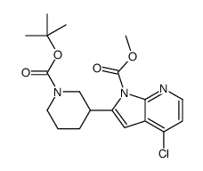 Methyl 4-chloro-2-(1-{[(2-methyl-2-propanyl)oxy]carbonyl}-3-piper idinyl)-1H-pyrrolo[2,3-b]pyridine-1-carboxylate结构式