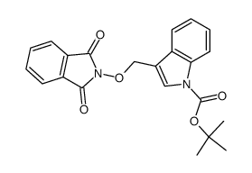 tert-butyl 3-((1,3-dioxoisoindolin-2-yloxy)methyl)-1H-indole-1-carboxylate Structure