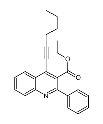 ethyl 4-hex-1-ynyl-2-phenyl-quinoline-3-carboxylate结构式