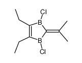 1,3-dichloro-4,5-diethyl-1,3-dihydro-6,6-dimethyl-1,3-diborapentafulvene Structure