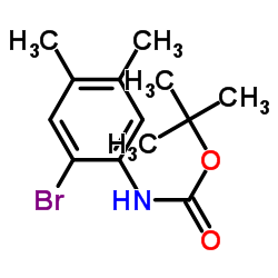 (2-溴-4,5-二甲基苯基)氨基甲酸叔丁酯结构式