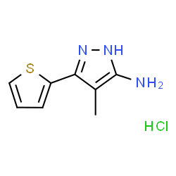 4-Methyl-5-thiophen-2-yl-2H-pyrazol-3-ylaminehydrochloride Structure