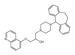 1-[4-(6,11-dihydro-5H-dibenzo[1,2-a:1',2'-e][7]annulen-11-yl)piperazin-1-yl]-3-quinolin-5-yloxypropan-2-ol结构式