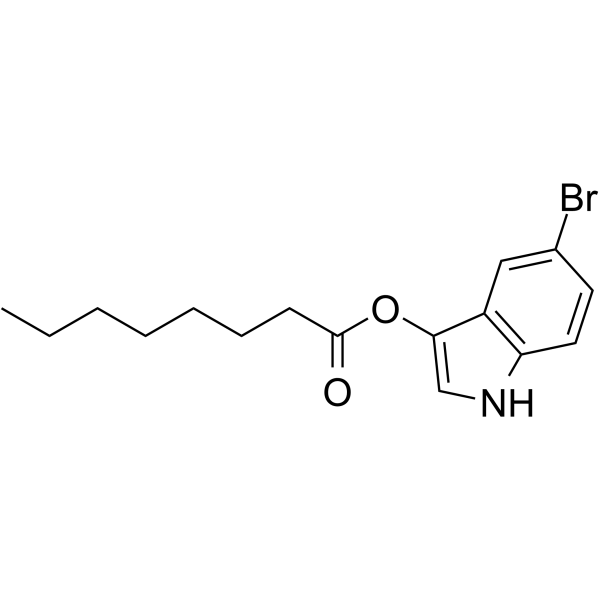 (5-bromo-1H-indol-3-yl) octanoate structure