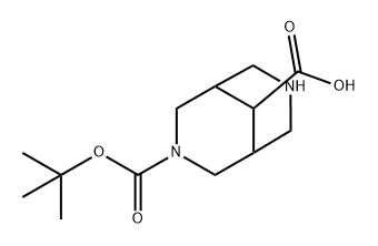 3,7-Diaza-bicyclo[3.3.1]nonane-3,9-dicarboxylic acid 3-tert-butyl ester Structure