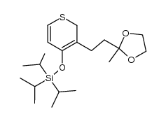 triisopropyl((3-(2-(2-methyl-1,3-dioxolan-2-yl)ethyl)-2H-thiopyran-4-yl)oxy)silane结构式