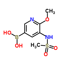 {6-Methoxy-5-[(methylsulfonyl)amino]-3-pyridinyl}boronic acid Structure