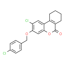 2-chloro-3-[(4-chlorophenyl)methoxy]-7,8,9,10-tetrahydrobenzo[c]chromen-6-one结构式