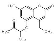 4-ethyl-7-methyl-5-(3-oxobutan-2-yloxy)chromen-2-one structure