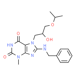 8-(benzylamino)-7-(2-hydroxy-3-isopropoxypropyl)-3-methyl-3,7-dihydro-1H-purine-2,6-dione structure