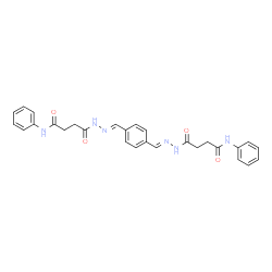 4,4'-[1,4-phenylenebis(methylylidene-1-hydrazinyl-2-ylidene)]bis(4-oxo-N-phenylbutanamide)结构式