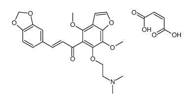 2-[[5-[(E)-3-(1,3-benzodioxol-5-yl)prop-2-enoyl]-4,7-dimethoxy-1-benzofuran-6-yl]oxy]ethyl-dimethylazanium,(Z)-4-hydroxy-4-oxobut-2-enoate结构式