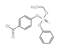 Phosphorthioic acid, O-ethyl O- (4-nitrophenyl) O-phenyl ester structure