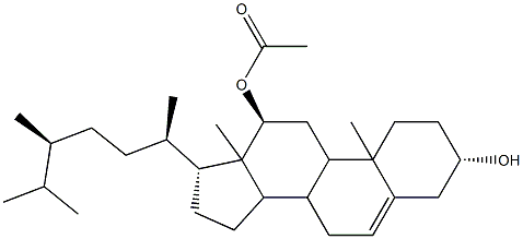 Ergost-5-ene-3β,12α-diol 12-acetate structure