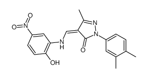 (4Z)-2-(3,4-dimethylphenyl)-4-[(2-hydroxy-5-nitroanilino)methylidene]-5-methylpyrazol-3-one Structure