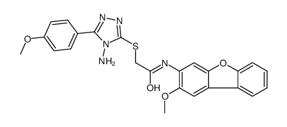 Acetamide, 2-[[4-amino-5-(4-methoxyphenyl)-4H-1,2,4-triazol-3-yl]thio]-N-(2-methoxy-3-dibenzofuranyl)- (9CI)结构式