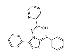 N-(4-phenyl-2-phenylimino-1,3-thiazol-3-yl)pyridine-2-carboxamide结构式