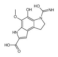 6-(Aminocarbonyl)-3,6,7,8-tetrahydro-5-hydroxy-4-methoxybenzo[1,2-b:4,3-b']dipyrrole-2-carboxylic acid Structure