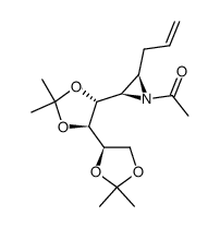 1-((2R,3R)-2-allyl-3-((4S,4'R,5R)-2,2,2',2'-tetramethyl-[4,4'-bi(1,3-dioxolan)]-5-yl)aziridin-1-yl)ethan-1-one structure
