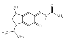 Hydrazinecarboxamide,2-[1,2,3,6-tetrahydro-3-hydroxy-1-(1-methylethyl)-6-oxo-5H-indol-5-ylidene]- Structure