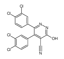 4-Pyridazinecarbonitrile, 5,6-bis(3,4-dichlorophenyl)-2,3-dihydro-3-ox o- Structure