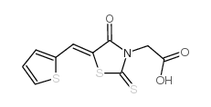 (4-OXO-5-THIOPHEN-2-YLMETHYLENE-2-THIOXO-THIAZOLIDIN-3-YL)-ACETIC ACID结构式