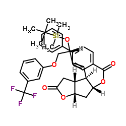 [1,1'-联苯]-4-羧酸,(3AR,4R,5R,6AS)-4-[(1E,3R)-3-[[(1,1-二甲基乙基)二甲基硅烷基]氧基]-4-[3-(三氟甲基)苯氧基]1-丁烯-1-基]六氢-2-氧代-2H-(...)结构式