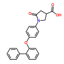 1-[4-(2-Biphenylyloxy)phenyl]-5-oxo-3-pyrrolidinecarboxylic acid结构式