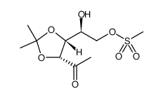 L-Tagatose, 1-deoxy-3,4-O-(1-methylethylidene)-, 6-methanesulfonate Structure