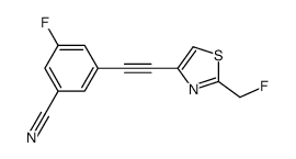 3-fluoro-5-[2-[2-(fluoromethyl)-1,3-thiazol-4-yl]ethynyl]benzonitrile Structure