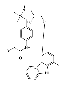 2-bromo-N-[4-[2-[[2-hydroxy-3-[(1-iodo-9H-carbazol-4-yl)oxy]propyl]amino]-2-methylpropyl]phenyl]acetamide Structure