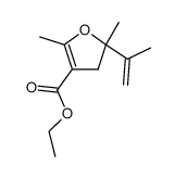 2,5-dimethyl-5-isopropenyl-4,5-dihydrofuran-3-carboxylic acid ethyl ester Structure