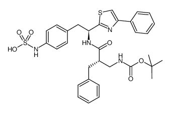{1-[1-(4-phenylthiazol-2-yl)-(S)-2-(4-sulfoaminophenyl)ethylcarbamoyl]-(S)-2-phenylethyl}methylcarbamic acid tert-butyl ester Structure