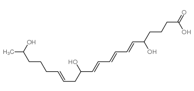 5,12,19-trihydroxy-6,8,10,14-eicosatetraenoic acid结构式