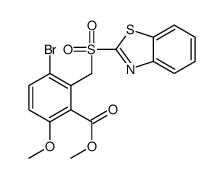 methyl 2-(1,3-benzothiazol-2-ylsulfonylmethyl)-3-bromo-6-methoxybenzoate结构式