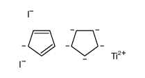 cyclopenta-1,3-diene,cyclopentane,diiodotitanium Structure