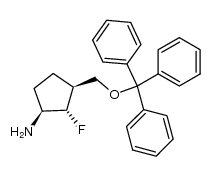 (1β,2α,3β)-2-fluoro-3-triphenylmethoxymethylcyclopentylamine Structure