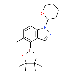 5-甲基-1-(四氢吡喃-2-基)-4-(4,4,5,5-四甲基-1,3,2-二氧硼杂环戊烷-2-基)-1H-吲唑图片