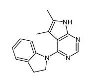 4-(2,3-dihydroindol-1-yl)-5,6-dimethyl-7H-pyrrolo[2,3-d]pyrimidine Structure