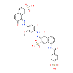 4-hydroxy-3-[[4-[(2-hydroxy-7-sulpho-1-naphthyl)azo]-2,5-dimethoxyphenyl]azo]-8-[(4-sulphobenzoyl)amino]naphthalene-2-sulphonic acid structure