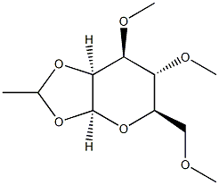 1-O,2-O-Ethylidene-3-O,4-O,6-O-trimethyl-β-D-mannopyranose structure