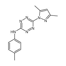 6-(3,5-dimethyl-1H-pyrazol-1-yl)-N-(p-tolyl)-1,2,4,5-tetrazin-3-amine结构式