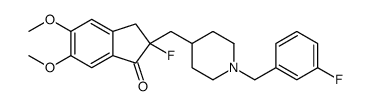 2-fluoro-2-[[1-[(3-fluorophenyl)methyl]piperidin-4-yl]methyl]-5,6-dimethoxy-3H-inden-1-one Structure