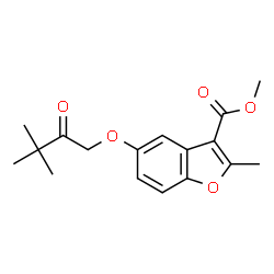 methyl 5-(3,3-dimethyl-2-oxobutoxy)-2-methylbenzofuran-3-carboxylate Structure