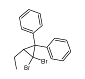 3-Aethyl-2.2-dibromo-1.1-diphenylcyclopropan结构式